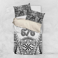 Personalised Tonga 676 Bedding Set Tribal Kupesi Ngatu Unique LT9 US Twin 172cm x 218cm White - Polynesian Pride