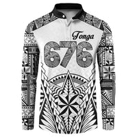 Personalised Tonga 676 Button Sweatshirt - Tribal Kupesi Ngatu Unique LT9 White - Polynesian Pride