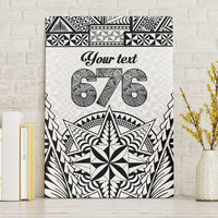 Personalised Tonga 676 Canvas Wall Art Tribal Kupesi Ngatu Unique LT9 Without Frame White - Polynesian Pride