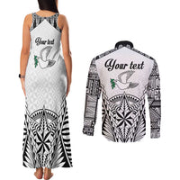 Personalised Tonga 676 Couples Matching Tank Maxi Dress and Long Sleeve Button Shirt Tribal Kupesi Ngatu Unique LT9 - Polynesian Pride