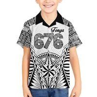 Personalised Tonga 676 Family Matching Tank Maxi Dress and Hawaiian Shirt Tribal Kupesi Ngatu Unique LT9 Son's Shirt White - Polynesian Pride
