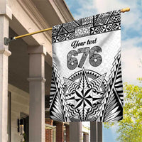 Personalised Tonga 676 Garden Flag Tribal Kupesi Ngatu Unique LT9 House Flag White - Polynesian Pride