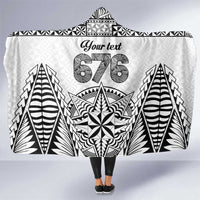 Personalised Tonga 676 Hooded Blanket Tribal Kupesi Ngatu Unique LT9 One Size White - Polynesian Pride