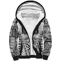 Personalised Tonga 676 Sherpa Hoodie - Tribal Kupesi Ngatu Unique LT9 Unisex White - Polynesian Pride