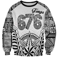 Personalised Tonga 676 Sweatshirt - Tribal Kupesi Ngatu Unique LT9 Unisex White - Polynesian Pride