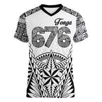 Personalised Tonga 676 Women V-Neck T-Shirt Tribal Kupesi Ngatu Unique