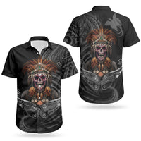 Mokomoko Tribe Eastern Highlands Province Couples Matching Short Sleeve Bodycon Dress and Hawaiian Shirt Papua New Guinea Indigenous Pattern LT9 - Polynesian Pride