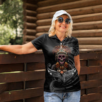 Mokomoko Tribe Eastern Highlands Province Women Polo Shirt Papua New Guinea Indigenous Pattern LT9 - Polynesian Pride