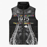 Independen Stet bilong Papua Niugini 1975 Sleeveless Puffer Jacket Black Tribal Papua New Guinea Province Flag LT9 Unisex Black - Polynesian Pride