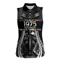 Independen Stet bilong Papua Niugini 1975 Women Sleeveless Polo Shirt Black Tribal Papua New Guinea Province Flag LT9 Female Black - Polynesian Pride