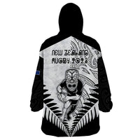 New Zealand Rugby Wearable Blanket Hoodie Proud Aoteroa Stylised Maori Koru LT9 - Polynesian Pride