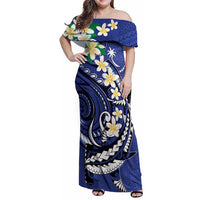 FSM Chuuk State Polynesian Shark Tattoo Personalised Family Matching Off Shoulder Maxi Dress and Hawaiian Shirt