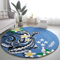 FSM Kosrae Polynesian Shark Tattoo Personalised Round Carpet