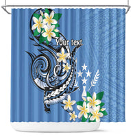 FSM Kosrae Polynesian Shark Tattoo Personalised Shower Curtain LT9 Blue - Polynesian Pride