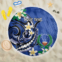 FSM Pohnpei Polynesian Shark Tattoo Personalised Beach Blanket