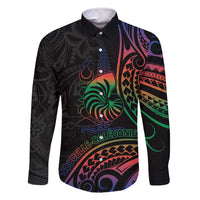 New Caledonia Polynesian Tatoo Personalised Family Matching Off Shoulder Maxi Dress and Hawaiian Shirt