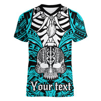 personalised-polynesia-skull-women-v-neck-t-shirt-with-boars-tusk-aqua-arty-vibe