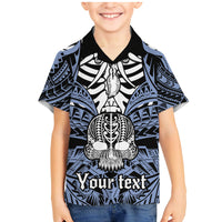 personalised-polynesia-skull-family-matching-mermaid-dress-and-hawaiian-shirt-with-boars-tusk-blue-arty-vibe