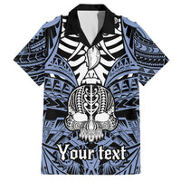 Personalised Polynesia Skull Hawaiian Shirt With Boars Tusk Blue Arty Vibe LT9 Blue - Polynesian Pride