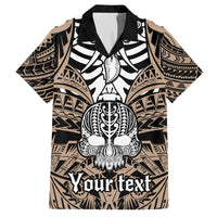 Personalised Polynesia Skull Hawaiian Shirt With Boars Tusk Gold Arty Vibe LT9 Gold - Polynesian Pride