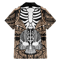 Personalised Polynesia Skull Hawaiian Shirt With Boars Tusk Gold Arty Vibe LT9 - Polynesian Pride