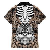 Personalised Polynesia Skull Hawaiian Shirt With Boars Tusk Gold Arty Vibe LT9 - Polynesian Pride
