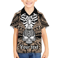 Personalised Polynesia Skull Hawaiian Shirt With Boars Tusk Gold Arty Vibe LT9 - Polynesian Pride