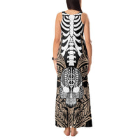 Personalised Polynesia Skull Tank Maxi Dress With Boars Tusk Gold Arty Vibe LT9 - Polynesian Pride