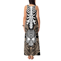 Personalised Polynesia Skull Tank Maxi Dress With Boars Tusk Gold Arty Vibe LT9 - Polynesian Pride