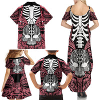 personalised-polynesia-skull-family-matching-summer-maxi-dress-and-hawaiian-shirt-with-boars-tusk-pink-arty-vibe