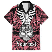 Personalised Polynesia Skull Hawaiian Shirt With Boars Tusk Pink Arty Vibe LT9 Pink - Polynesian Pride