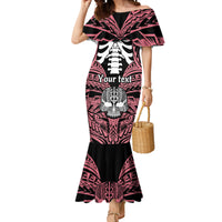 Personalised Polynesia Skull Mermaid Dress With Boars Tusk Pink Arty Vibe LT9 Women Pink - Polynesian Pride