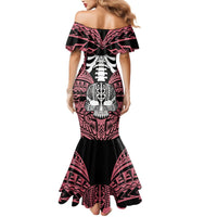Personalised Polynesia Skull Mermaid Dress With Boars Tusk Pink Arty Vibe LT9 - Polynesian Pride