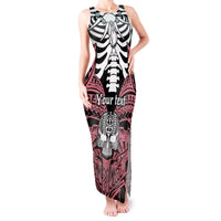 Personalised Polynesia Skull Tank Maxi Dress With Boars Tusk Pink Arty Vibe LT9 Women Pink - Polynesian Pride