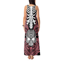 Personalised Polynesia Skull Tank Maxi Dress With Boars Tusk Pink Arty Vibe LT9 - Polynesian Pride
