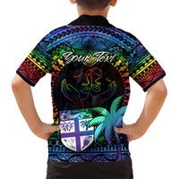 Personalised Fiji LGBT Hawaiian Shirt Love Is Love Tapa Pattern Rainbow Water Color LT9 - Polynesian Pride