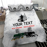 Custom New Zealand South Africa Rugby Bedding Set History Commemorative World Cup Winners Unique LT9 - Polynesian Pride