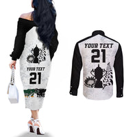 Custom New Zealand South Africa Rugby Couples Matching Off The Shoulder Long Sleeve Dress and Long Sleeve Button Shirt History Commemorative World Cup Winners Unique LT9 - Polynesian Pride