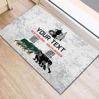 Custom New Zealand South Africa Rugby Rubber Doormat History Commemorative World Cup Winners Unique LT9 - Polynesian Pride
