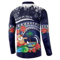 Felis Pusgua Guam Santa Button Sweatshirt Merry Christmas with Polynesian Tribal LT9 - Polynesian Pride