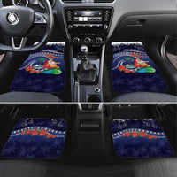 Felis Pusgua Guam Santa Car Mats Merry Christmas with Polynesian Tribal LT9 Set 4pcs Blue - Polynesian Pride