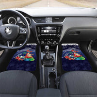 Felis Pusgua Guam Santa Car Mats Merry Christmas with Polynesian Tribal LT9 Set 2pcs - Front Blue - Polynesian Pride