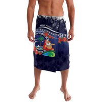 Felis Pusgua Guam Santa Lavalava Merry Christmas with Polynesian Tribal LT9 Blue - Polynesian Pride