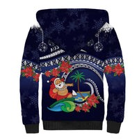 Felis Pusgua Guam Santa Sherpa Hoodie Merry Christmas with Polynesian Tribal LT9 - Polynesian Pride