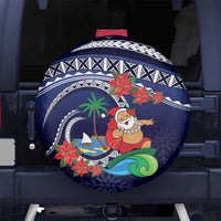 Felis Pusgua Guam Santa Spare Tire Cover Merry Christmas with Polynesian Tribal LT9 - Polynesian Pride