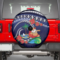 Felis Pusgua Guam Santa Spare Tire Cover Merry Christmas with Polynesian Tribal LT9 - Polynesian Pride