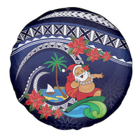 Felis Pusgua Guam Santa Spare Tire Cover Merry Christmas with Polynesian Tribal LT9 - Polynesian Pride