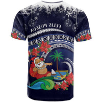 Felis Pusgua Guam Santa T Shirt Merry Christmas with Polynesian Tribal LT9 - Polynesian Pride