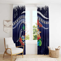 Felis Pusgua Guam Santa Window Curtain Merry Christmas with Polynesian Tribal LT9 - Polynesian Pride