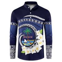 Hafai Adai Guam Guasalis Button Sweatshirt Polynesian Tribal Pattern LT9 Blue - Polynesian Pride